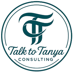 Home 1 Talk to Tanya "TT" rounded monogram in teal.